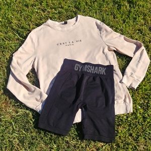 Gymshark Biker Short & Crew Neck Set